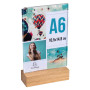 Porte-visuel a. socle en bois A6vertical