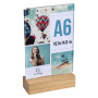 Porte-visuel a. socle en bois A6vertical