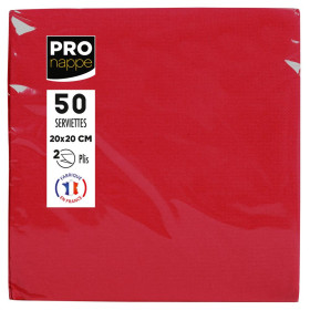 50Serviettes OUATE micro-gauf.20X20Rouge