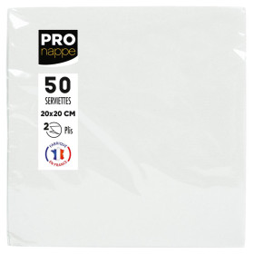 50Serviettes OUATE micro-gauf.20X20Blanc
