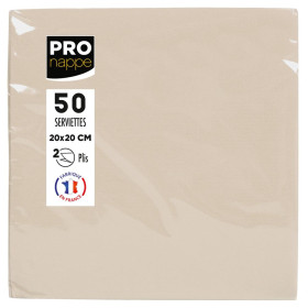 50 Serv.OUATE micro-gauf.20X20 Ivoire