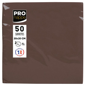 50Serv.OUATE micro-gaufré 20X20 Chocolat