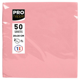 50 Serviettes OUATE 20X20 Rose poudré