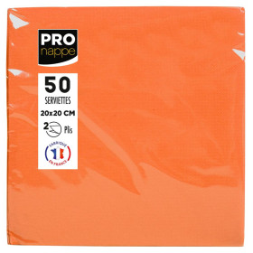 50Serviettes OUATE micro-gauf20X20Orange