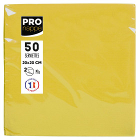 50Serviettes OUATE micro-gauf.20X20Jaune