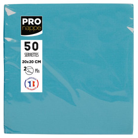 50Serv.OUATE micro-gauf.20X20 Turquoise