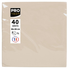 40 Serv. OUATE micro-gauf. 38X38 Ivoire