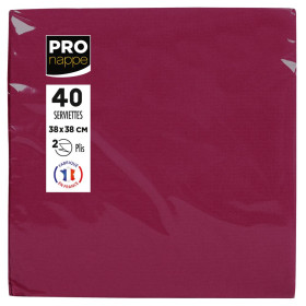 40Serv.OUATE microgaufré38X38 Bordeaux