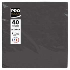 40 Serviettes OUATE micro-gauf.38X38Noir