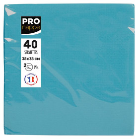 40Serv.OUATE micro-gauf.38X38Turquoise