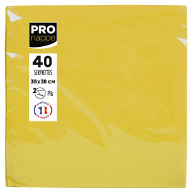 40Serviettes OUATE micro-gauf.38X38Jaune