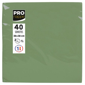 40 Serv.OUATE micro-gauf.38X38 V.olive