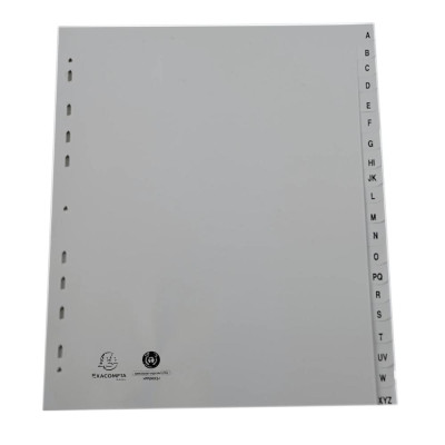 Intercalaires PP gris A4+ 20p A-Z