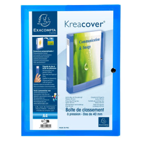 Boite class. pression D40 KC Trans. bleu