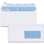 Boîte de 200 enveloppes extra blanches dl 110x220 100 g/m² fenêtre 45x100 bande