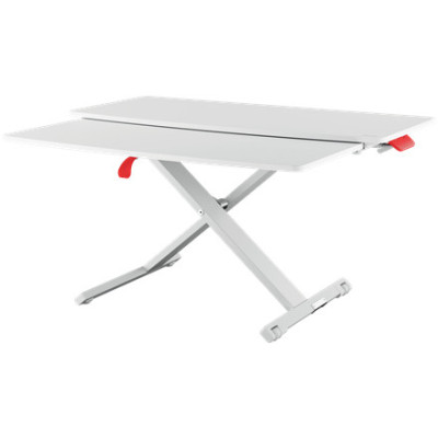Station de travail assis debout Ergo Cosy avec plateau coulissant - Gris - Leitz