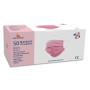 Boîte de 50 masques chirurgicaux auriol roses 3 plis type iir. fabriqué en franc