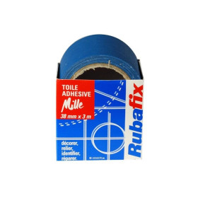 Toile adhésive plastifiée « multi-usage » Rubafix. Toile 1000. 38 mm x 3 m. - Bl