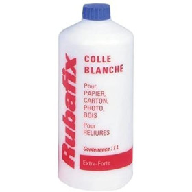 Colle blanche vinylique extra forte Rubafix en flacon. 1L. - Rubafix