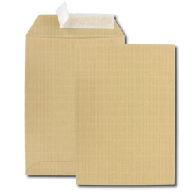 Paquet de 10 pochettes kraft armé brun c5 162x229 120g bande de protection