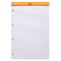 Bloc agrafé Rhodia ORANGE N°20 21x31,8 cm ligné avec marge 80 feuillets 80 g per