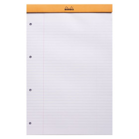 Bloc agrafé Rhodia ORANGE N°20 21x31,8 cm ligné avec marge 80 feuillets 80 g per