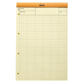 Bloc agrafé Rhodia ORANGE N°119 audit 21x31,8 cm 80 feuillets multicolonnes 80 g