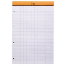 Bloc agrafé Rhodia ORANGE N°20 21x31,8 cm Seyès 80 feuillets perforation 4 trous