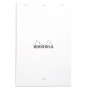 * Bloc agrafé Rhodia WHITE N°19 21x31,8 cm 80 feuillets ligné avec marge 80 g
