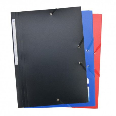Lot de 3 chemises à élastiques 3 rabats A4 polypro 4,5/10e - coloris assortis