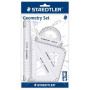 Staedtler Set de géométrie,règle 20 cm, rapporteur, équerres 60° & 45°