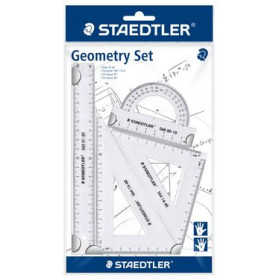 Staedtler Set de géométrie,règle 20 cm, rapporteur, équerres 60° & 45°