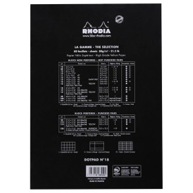 dotPad  bloc agrafé Rhodia BLACK N°18 21x29,7 cm dot 80 feuillets 80 g