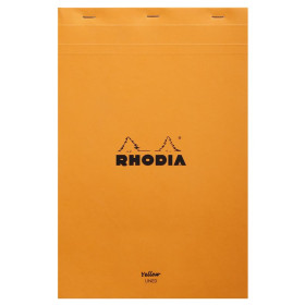 Bloc agrafé Rhodia ORANGE Yellow N°19 21x31,8 cm 80 feuillets ligné avec marge 8