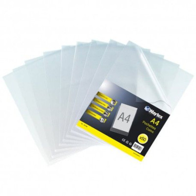 Pochettes Coins A4 Transparentes lisses 120 microns - sachet 50