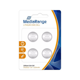 MEDIARANGE Pile bouton pack de 4 CR2032 Lithium 3,0 V