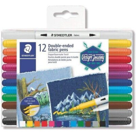 STAEDTLER Paquet de12 Feutres doubles pointes textiles