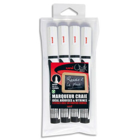 Marqueur craie liquide pointe fine UNIBALL P/4 CHALK Blanc PWE3MS/4 PF BL