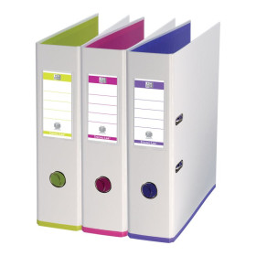 CLASSEUR A LEVIER OXFORD MY COLOUR A4 D80MM ASSORTI BLANC