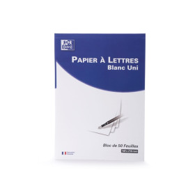 BLOC DE CORRESPONDANCE OXFORD ENDOSSE 148x210 100P OPTIK P.UNI BLANC