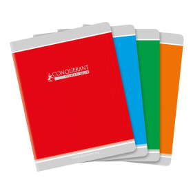 CAHIER CONQUERANT CLASSIQUE AGRAFE 170x220 32P 90G SEYES ASSORTI