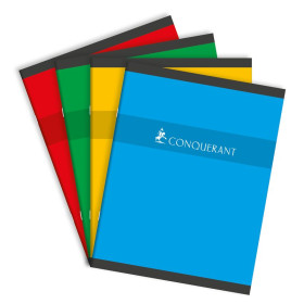 CAHIER CONQUERANT 7 AGRAFE 170X220 32P 70G SEYES ASSORTI