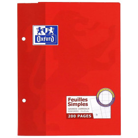 FEUILLES SIMPLES OXFORD PERFOREES 170x220 ETUI 200P OPTIK P. SEYES