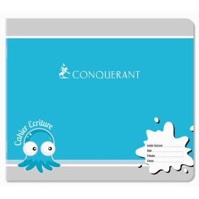 CAHIER CONQUERANT 7 AGRAFE PAYSAGE 170x147 24P 70G DOUBLE LIGNE 5/10 ASSORTI