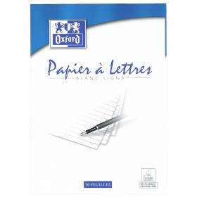 BLOC DE CORRESPONDANCE OXFORD ENDOSSE 148x210 100P OPTIK P.LIGNE 8mm BLANC