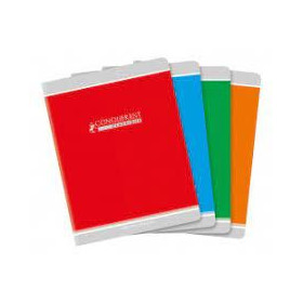CAHIER CONQUERANT CLASSIQUE AGRAFE 170X220 96P 90G SEYES ASSORTI 4 COULEURS