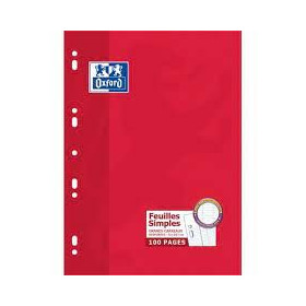 FEUILLES SIMPLES OXFORD PERFOREES 210x297 ETUI 100P OPTIK P. SEYES