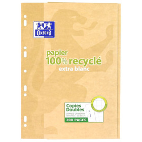 COPIES DOUBLES OXFORD PERFOREES 210x297 ETUI 200P OPTIK P. RECYCLE SEYES