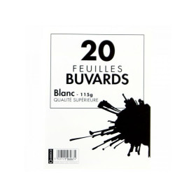 POCHETTE 20 BUVARDS 160x210 BLANC