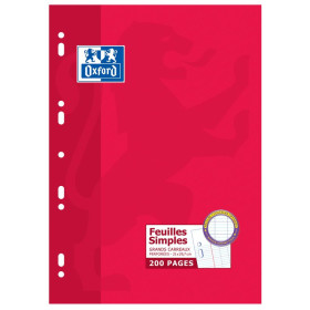 FEUILLES SIMPLES OXFORD PERFOREES 210x297 ETUI 200P OPTIK P. SEYES